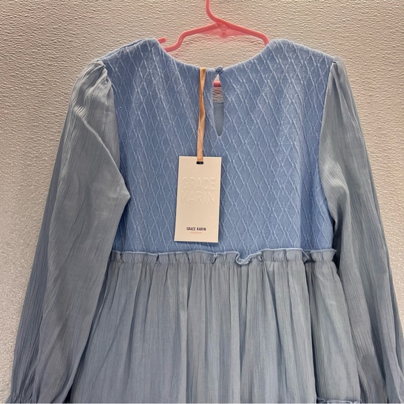 NWT GRACE KARIN Girls Long Sleeves Dress Crew Neck Tiered A Line Dresses Size 7Y - Picture 10 of 17